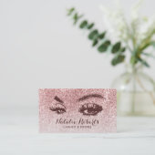 Trendy Rose Gold Glitzer Lashes Eyelash Salon Visitenkarte (Stehend Vorderseite)