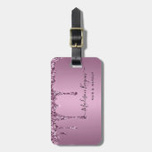 Trendy Rose Gold Glitzer Makeup Artist Salon Gepäckanhänger (Vorderseite vertikal)