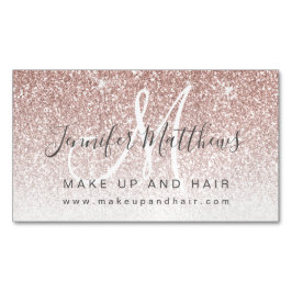 Trendy Rose Gold Glitzer Makeup Artist Salon Magnetische Visitenkarte