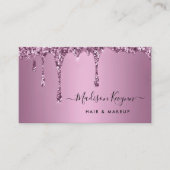 Trendy Rose Gold Glitzer Makeup Artist Salon Visitenkarte (Vorderseite)