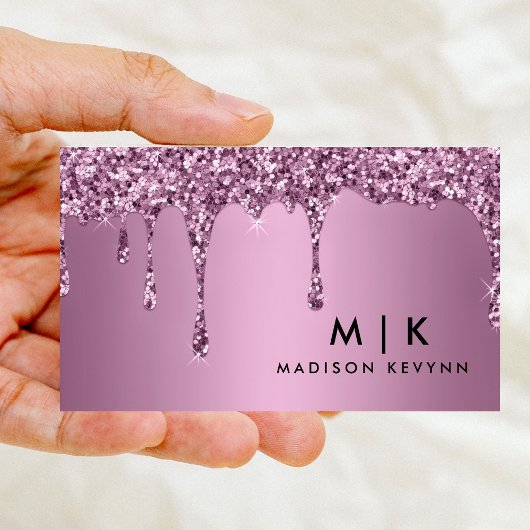 Trendy Rose Gold Glitzer Makeup Artist Salon Visitenkarte