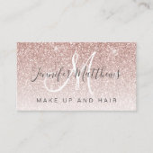 Trendy Rose Gold Glitzer Makeup Artist Salon Visitenkarte (Vorderseite)