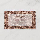 Trendy Rose Gold Glitzer Makeup Artist Visitenkarte (Rückseite)