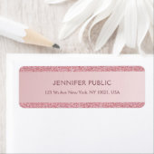 Trendy Rose Gold Glitzer Moderne Rücksendeadresse (Insitu)