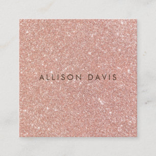 Trendy Rose Gold Glitzer Moderner Minimalistischer Quadratische Visitenkarte