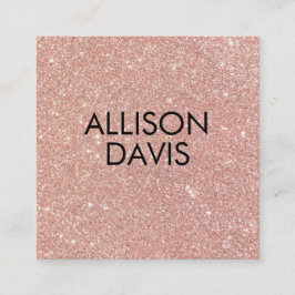 Trendy Rose Gold Glitzer Moderner Minimalistischer Quadratische Visitenkarte