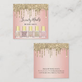 Trendy Rose Gold Glitzer Nail Polnisch Quadratische Visitenkarte (Vorne/Hinten)