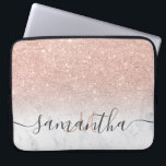 Trendy Rose Gold Glitzer ombre Marmor Monogramm Laptopschutzhülle<br><div class="desc">Trendy Rose Gold Glitzer ombre Marmor Monogramm</div>