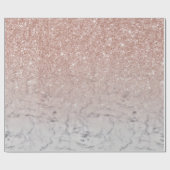 Trendy Rose Gold Glitzer Ombre Weißer Marmor Geschenkpapier (Flach)