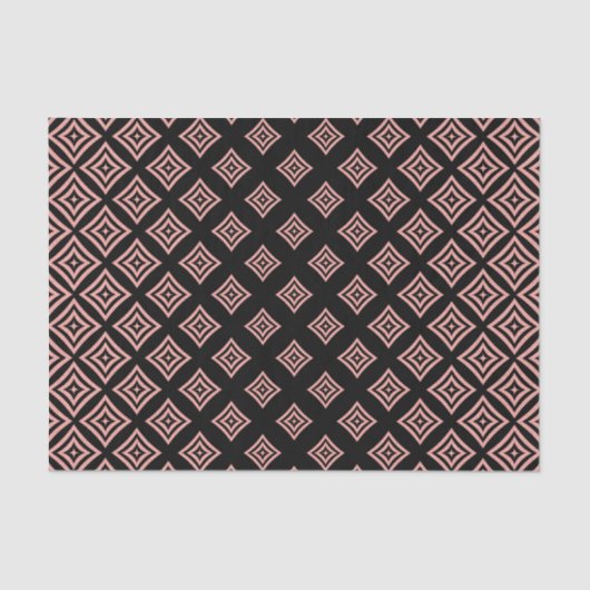 Trendy Rose Gold Glitzer Rhomboid Muster Seidenpapier (Vorderseite)