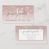 Trendy Rose Gold Glitzer Schmuck Designer Visitenkarte (Vorne/Hinten)