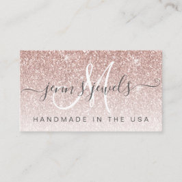 Trendy Rose Gold Glitzer Schmuck Designer Visitenkarte