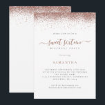 Trendy Rose Gold Glitzer Script Sweet 16 Einladung<br><div class="desc">Trendy Rose Gold Glitzer Script Sweet 16. Verfügbar in digitaler Form und gedruckt. Eine Grenze von Rose Gold Glitzer auf beiden Seiten, und 16 . Geburtstag ist in einem handgeschriebenen Stil Skript. Personalisieren Sie den Text einfach auf Ihre eigenen Daten. Sie können Text- und Hintergrundfarben auch über die Option Weitere...</div>