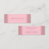 Trendy Rose Gold Glitzer Template Moderne Eleganz Mini Visitenkarte (Vorne/Hinten)