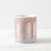 Trendy Rose Gold Glitzer Tropfen Chic Marbour Cust Kaffeetasse (Mittel)