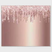 Trendy Rose Gold Glitzer Tropfen Graphic Geschenkpapier (Flach)