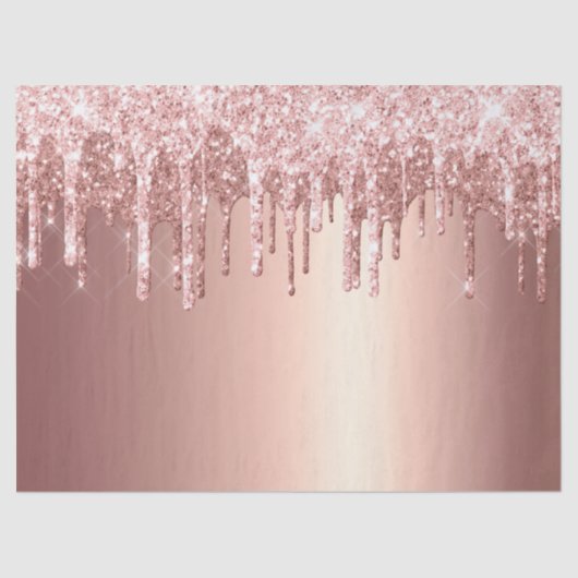Trendy Rose Gold Glitzer Tropfen Graphic Seidenpapier (Vorderseite)