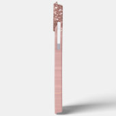 Trendy Rose Gold Glitzer Tropfen Individuelle Name Case-Mate iPhone Hülle (Rückseite / Links)