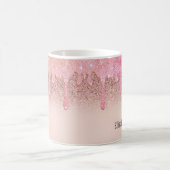 Trendy Rose Gold Glitzer Tropfen Kaffeetasse (Mittel)