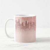 Trendy Rose Gold Glitzer Tropfen Kaffeetasse (Links)