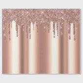 Trendy Rose Gold Glitzer Tropfen Metal Geschenkpapier (Flach)