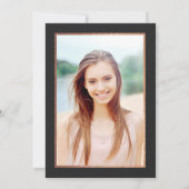 Trendy Rose Gold Graduation Party Foto Einladung (Rückseite)