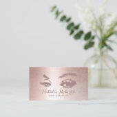 Trendy Rose Gold Haare Stylist Makeup Artist Salon Visitenkarte (Stehend Vorderseite)