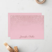 Trendy Rose Gold Handschrift Name Elegante Vorlage (Vorderseite/Rückseite Beispiel)
