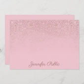 Trendy Rose Gold Handschrift Name Elegante Vorlage (Vorne/Hinten)
