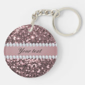 Trendy Rose Gold Imitate Glitzer und Diamanten Schlüsselanhänger (Rückseite)
