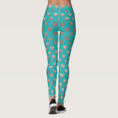 Trendy Rose Gold Imitats Aquamarines Kunstmuseum Leggings (Rückseite)