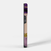 Trendy Rose Gold Lila Glitzer Monogram iPhone Hülle (Rechte Seite)