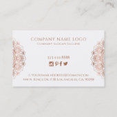 Trendy Rose-Gold Mandala Visitenkarte (Rückseite)