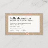 Trendy Rose Gold Marmormuster auf Kraft Visitenkarte (Rückseite)