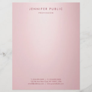 Trendy Rose Gold Minimalistische Vorlage Elegant Briefbogen