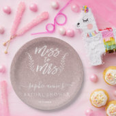 Trendy Rose Gold Miss an Mrs. Brautparty Pappteller (Party)