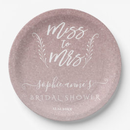 Trendy Rose Gold Miss an Mrs. Brautparty Pappteller