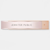 Trendy Rose Gold Modern Elegant Name Home House Türschild (Vorderseite )