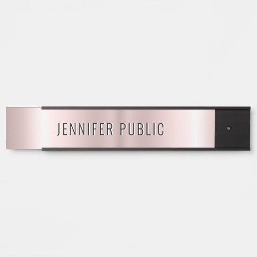 Trendy Rose Gold Modern Elegant Template House Türschild (Vorderseite )