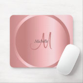 Trendy Rose Gold Monogram Elegant Template Mousepad (Mit Mouse)