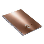Trendy Rose Gold Monogram Notebook Notizblock (Rechte Seite)