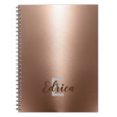 Trendy Rose Gold Monogram Notebook Notizblock (Vorderseite)