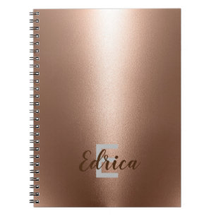 Trendy Rose Gold Monogram Notebook Notizblock