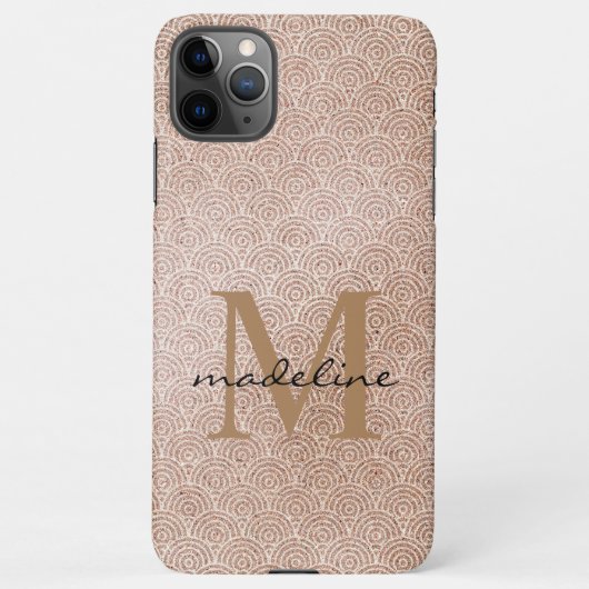 Trendy Rose Gold Orientale Monogram iPhone Hülle (Rückseite)