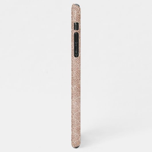 Trendy Rose Gold Orientale Monogram iPhone Hülle (Linke Seite)