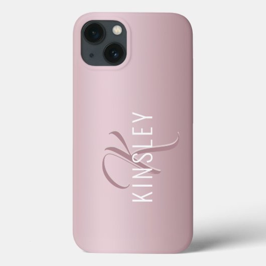 Trendy Rose Gold Personalisiert Monogram Case-Mate iPhone Hülle (Rückseite)