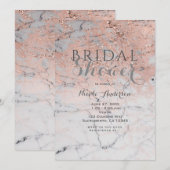 Trendy Rose Gold Pink Marmor Modernes Glam Party Einladung (Vorne/Hinten)