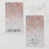 Trendy Rose Gold Pink Modernes Marmorglas Chic Gla Visitenkarte (Vorne/Hinten)