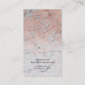 Trendy Rose Gold Pink Modernes Marmorglas Chic Gla Visitenkarte (Rückseite)