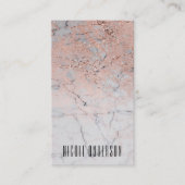 Trendy Rose Gold Pink Modernes Marmorglas Chic Gla Visitenkarte (Vorderseite)